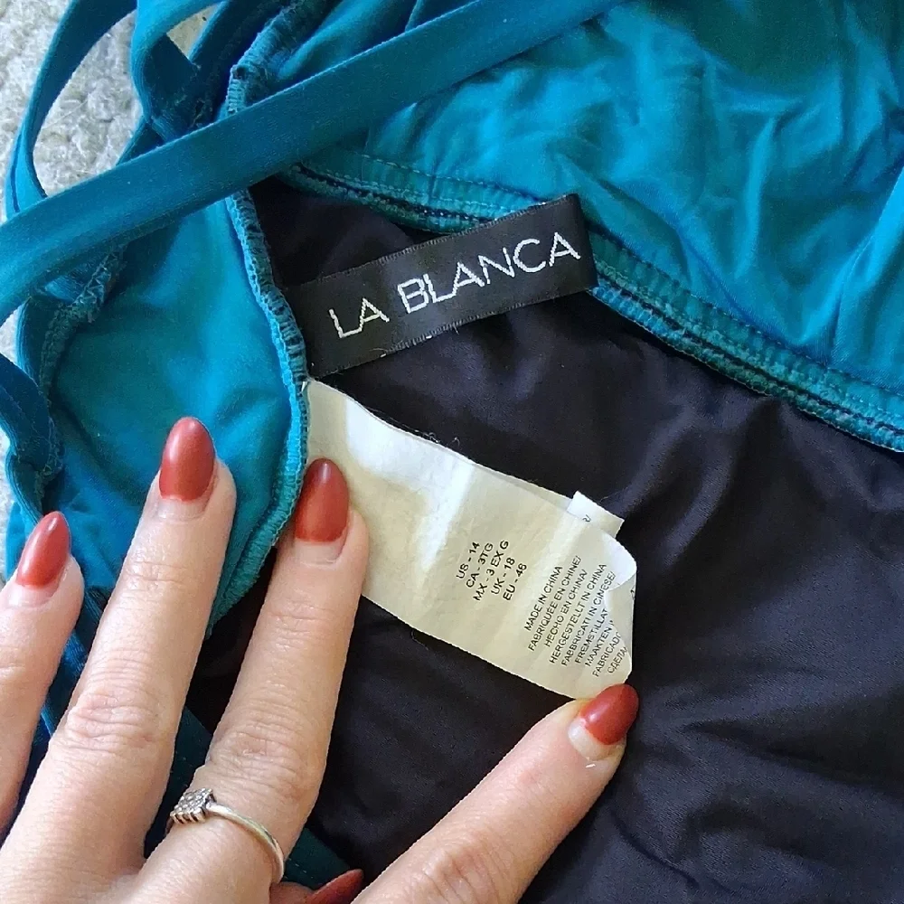 La Blanca Teal One Piece Swimsuit - Picture 2 of 3